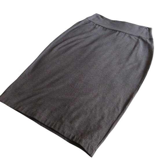 Eileen Fisher - Knit Midi Pencil Skirt - Charcoal Gray - S/P - Stretchy - EUC - Picture 2 of 11